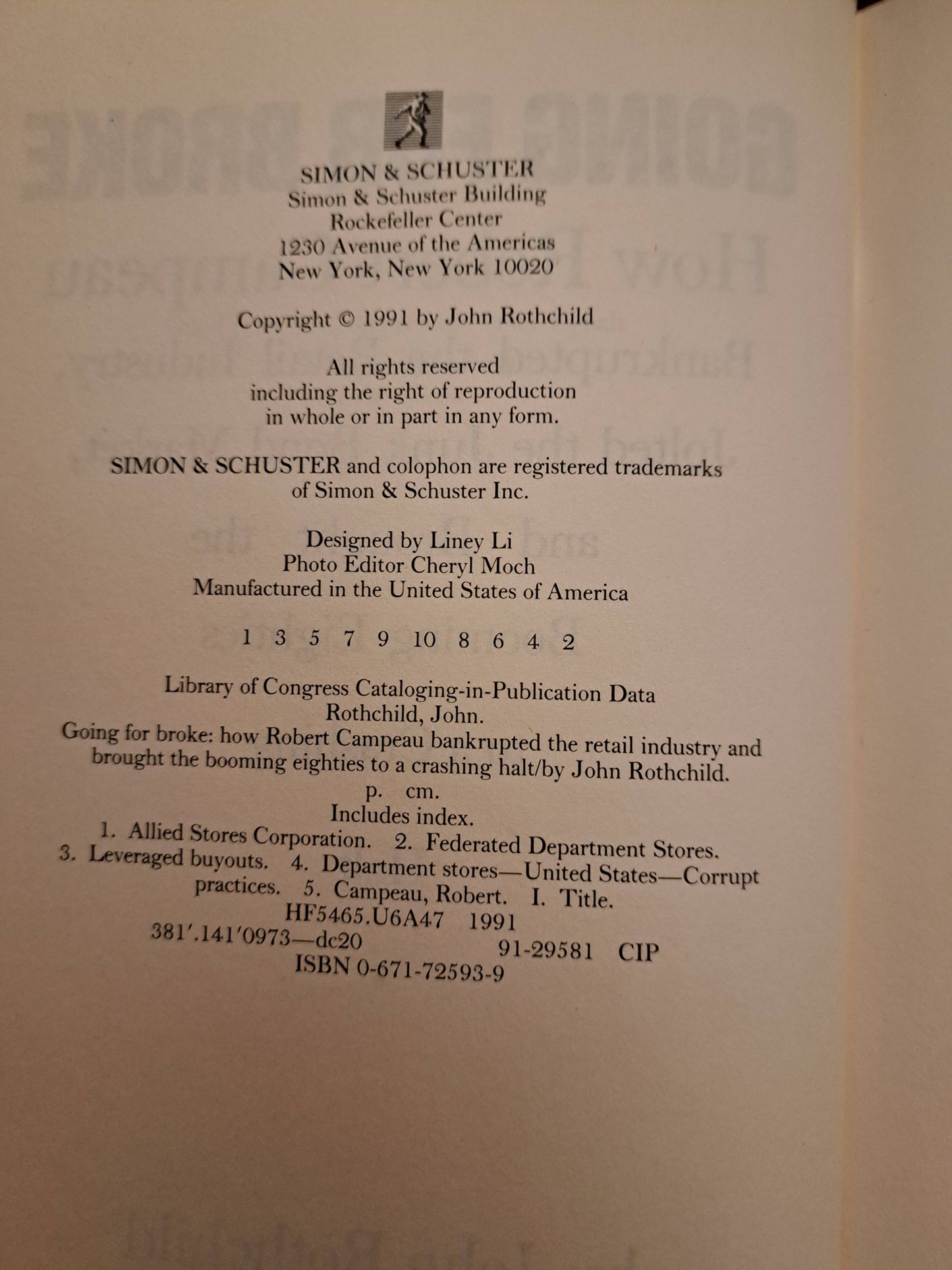 Going for Broke by John Rothchild