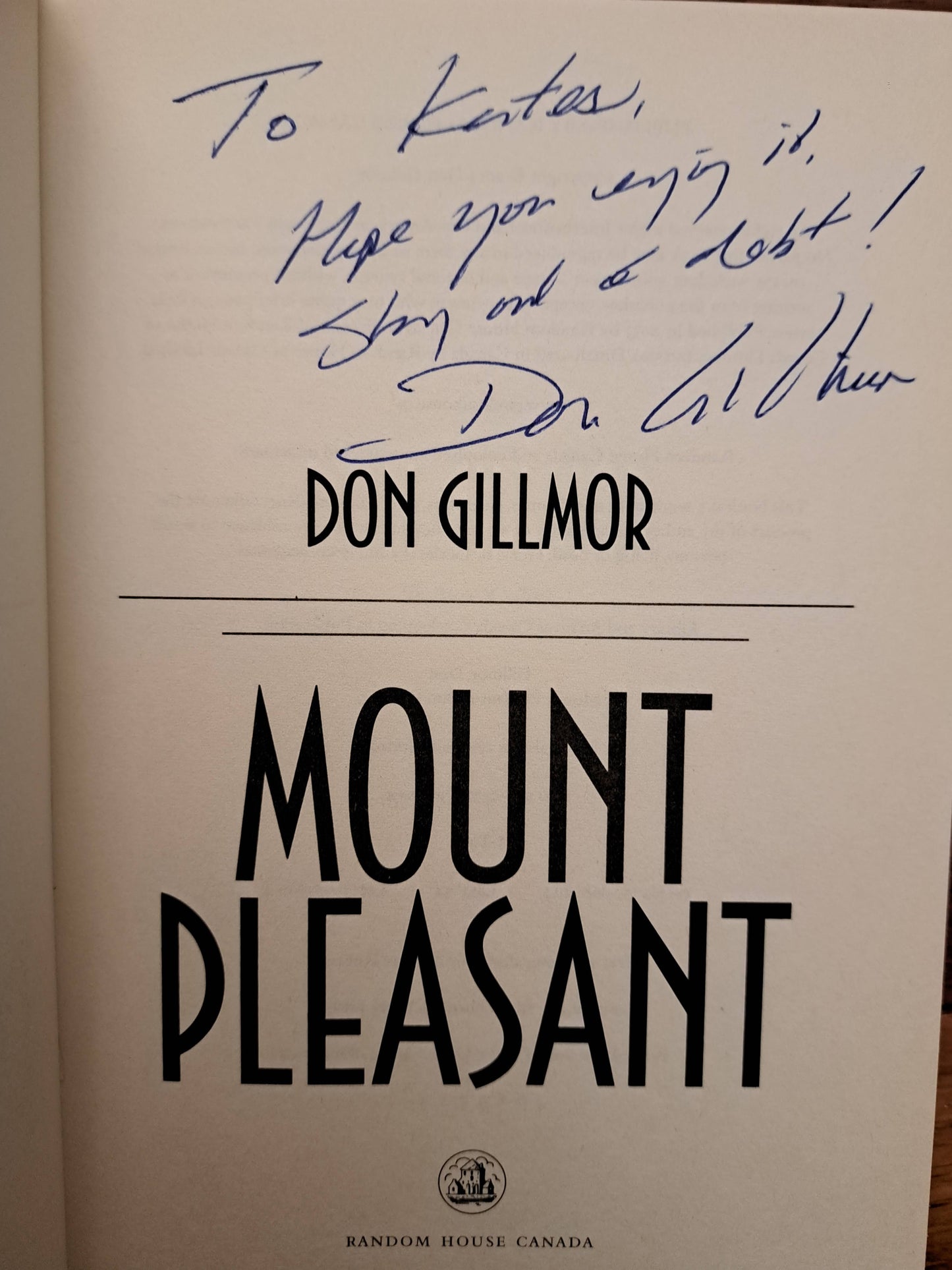 Mount Pleasant by Don Gillmor