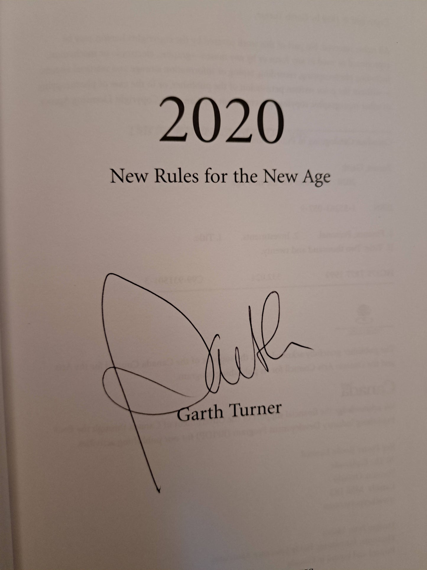 2020: New Rules for the New Age by Garth Turner
