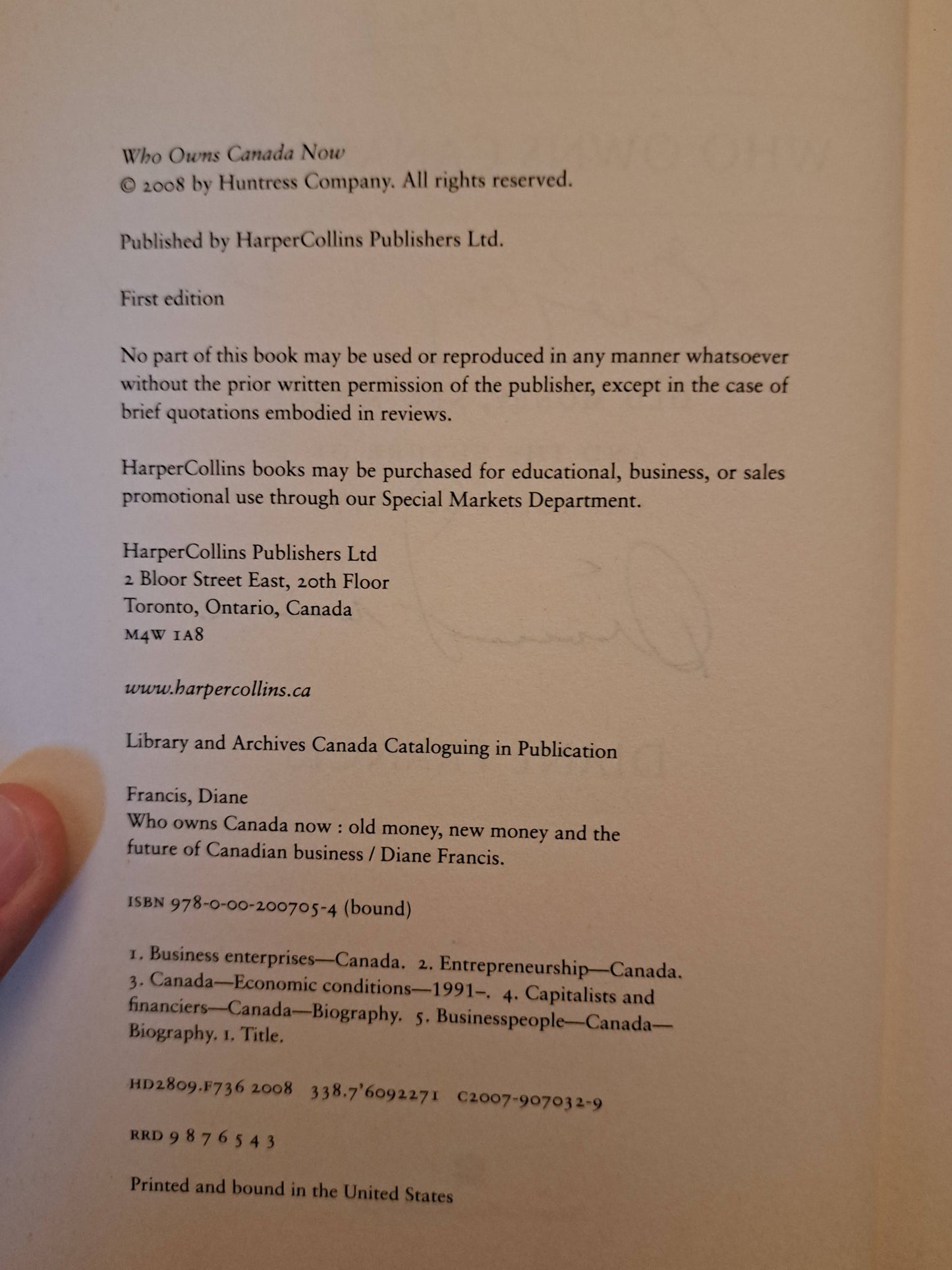 Who Owns Canada Now by Diane Francis