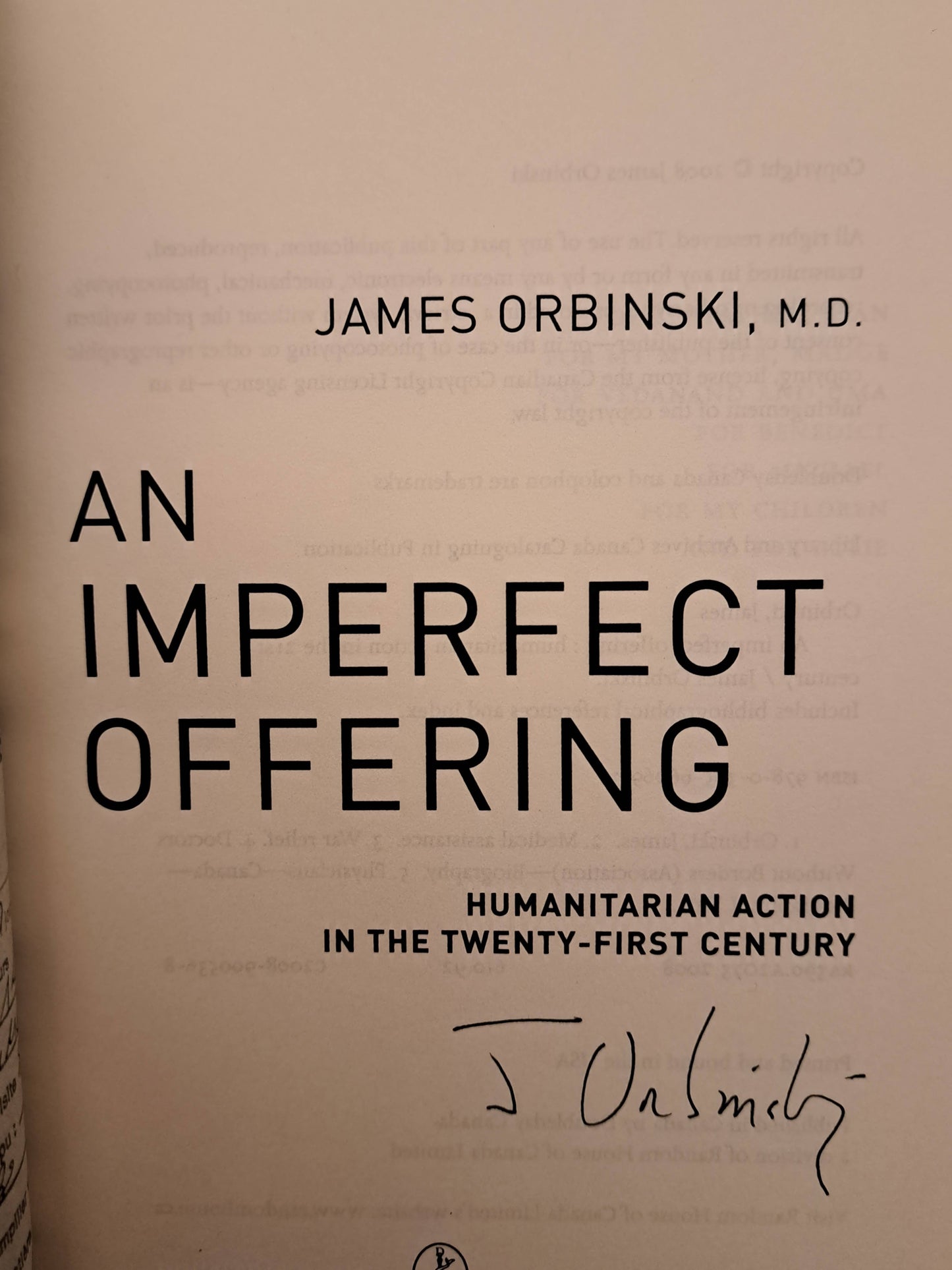 An Imperfect Offering by James Orbinski