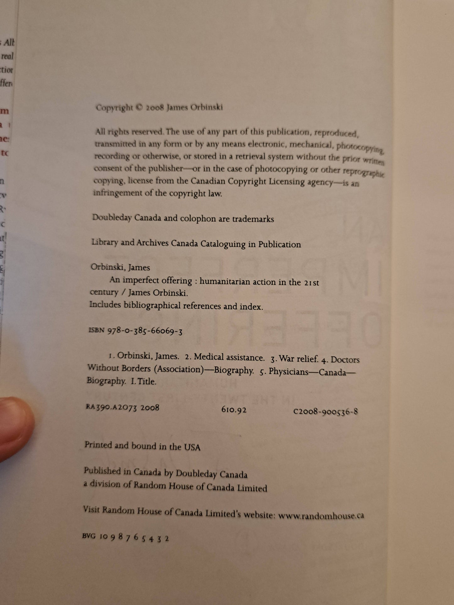 An Imperfect Offering by James Orbinski