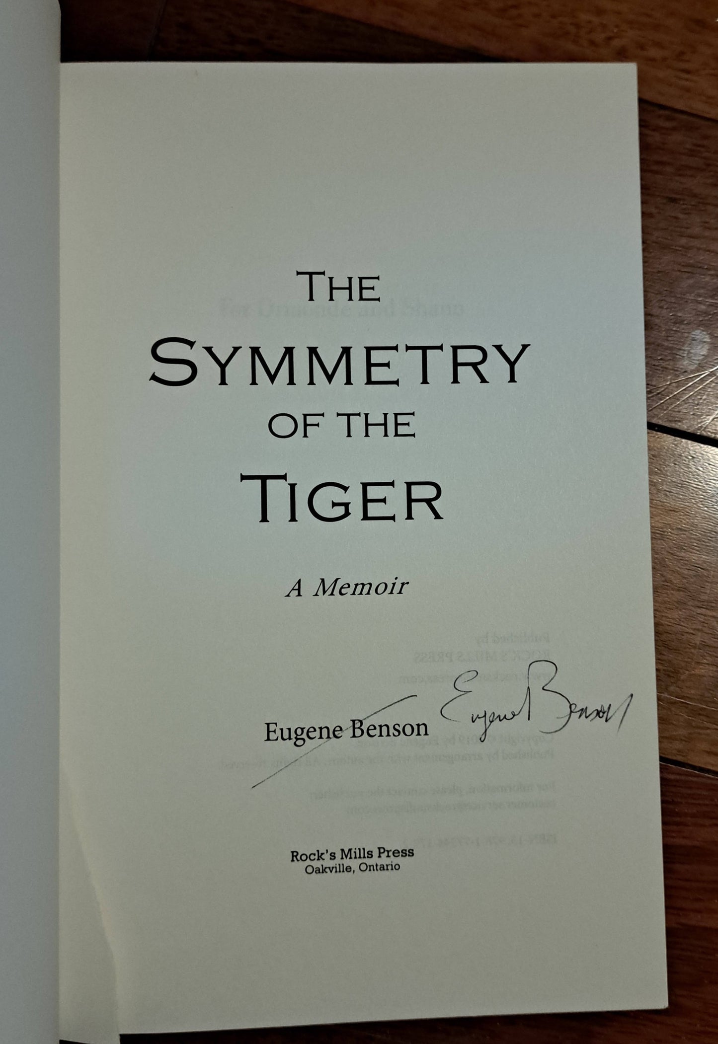 The Symmetry of the Tiger by Eugene Benson