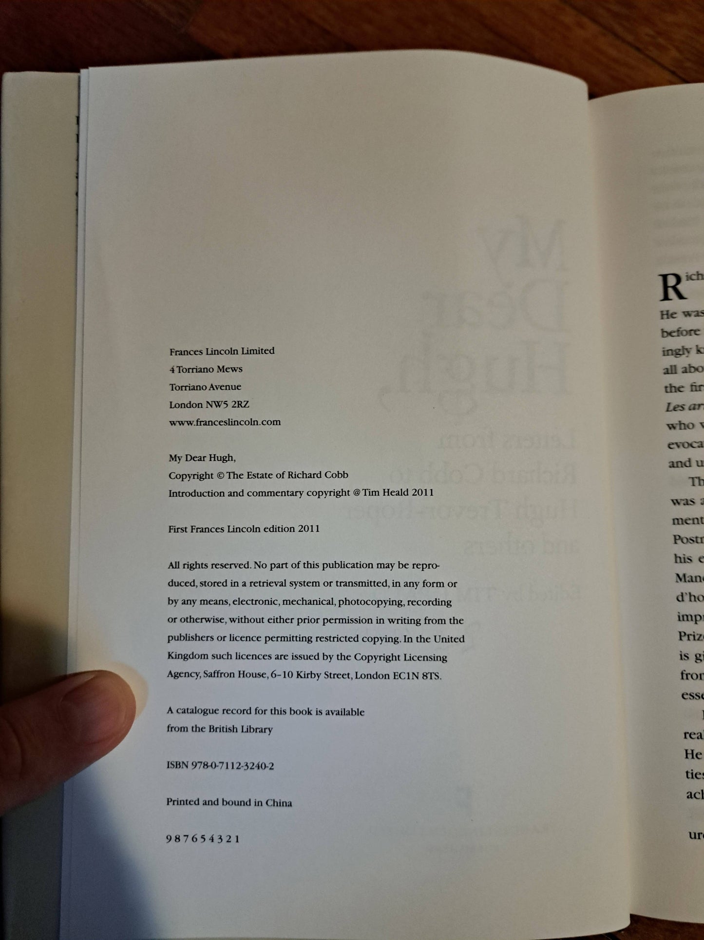 My Dear Hugh, edited by TIm Heald