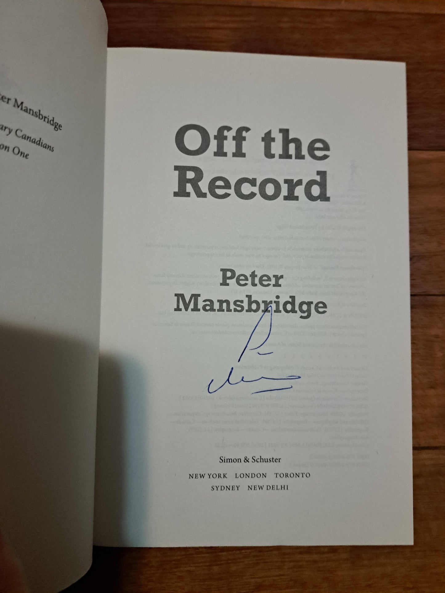 Off the Record by Peter Mansbridge