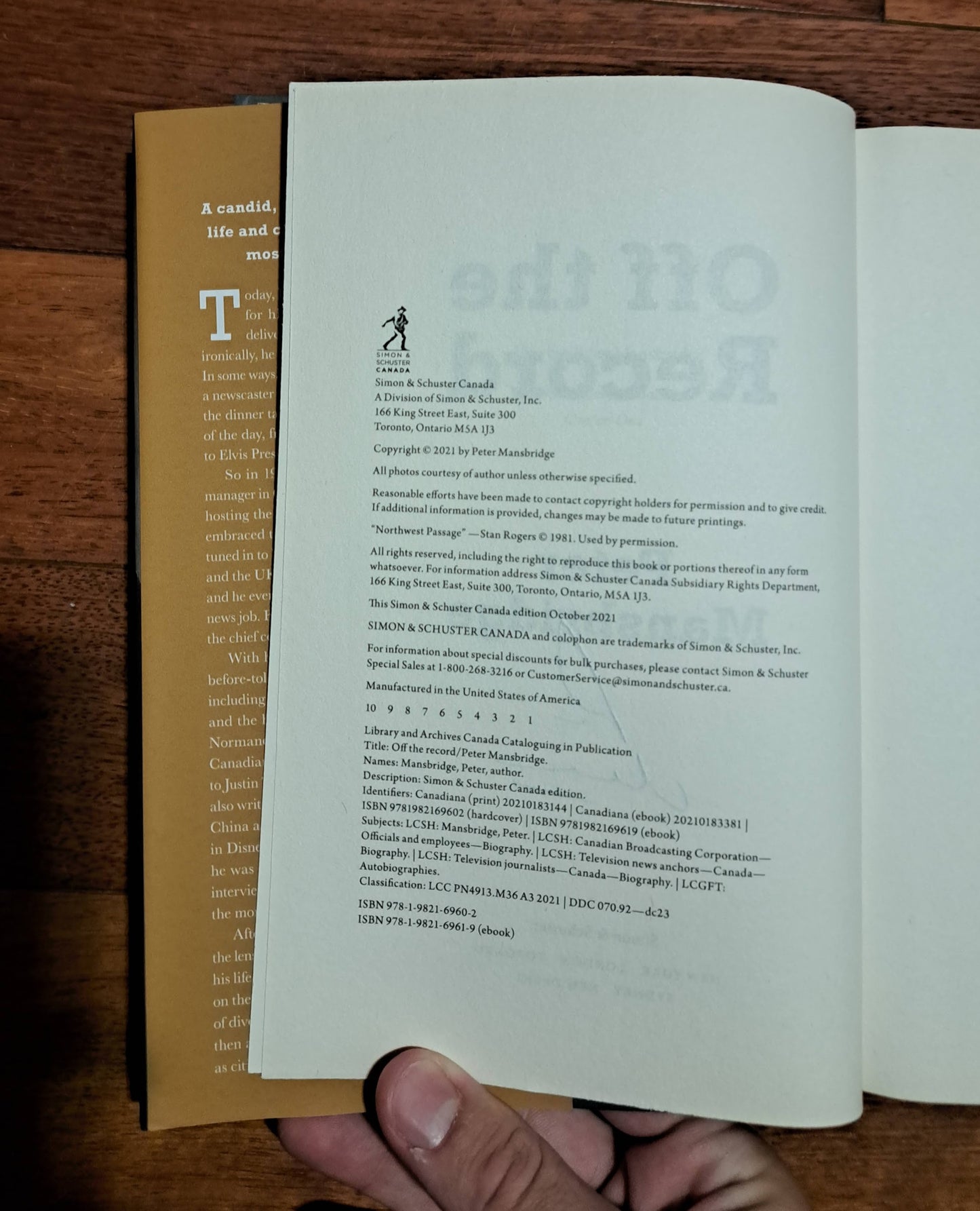 Off the Record by Peter Mansbridge