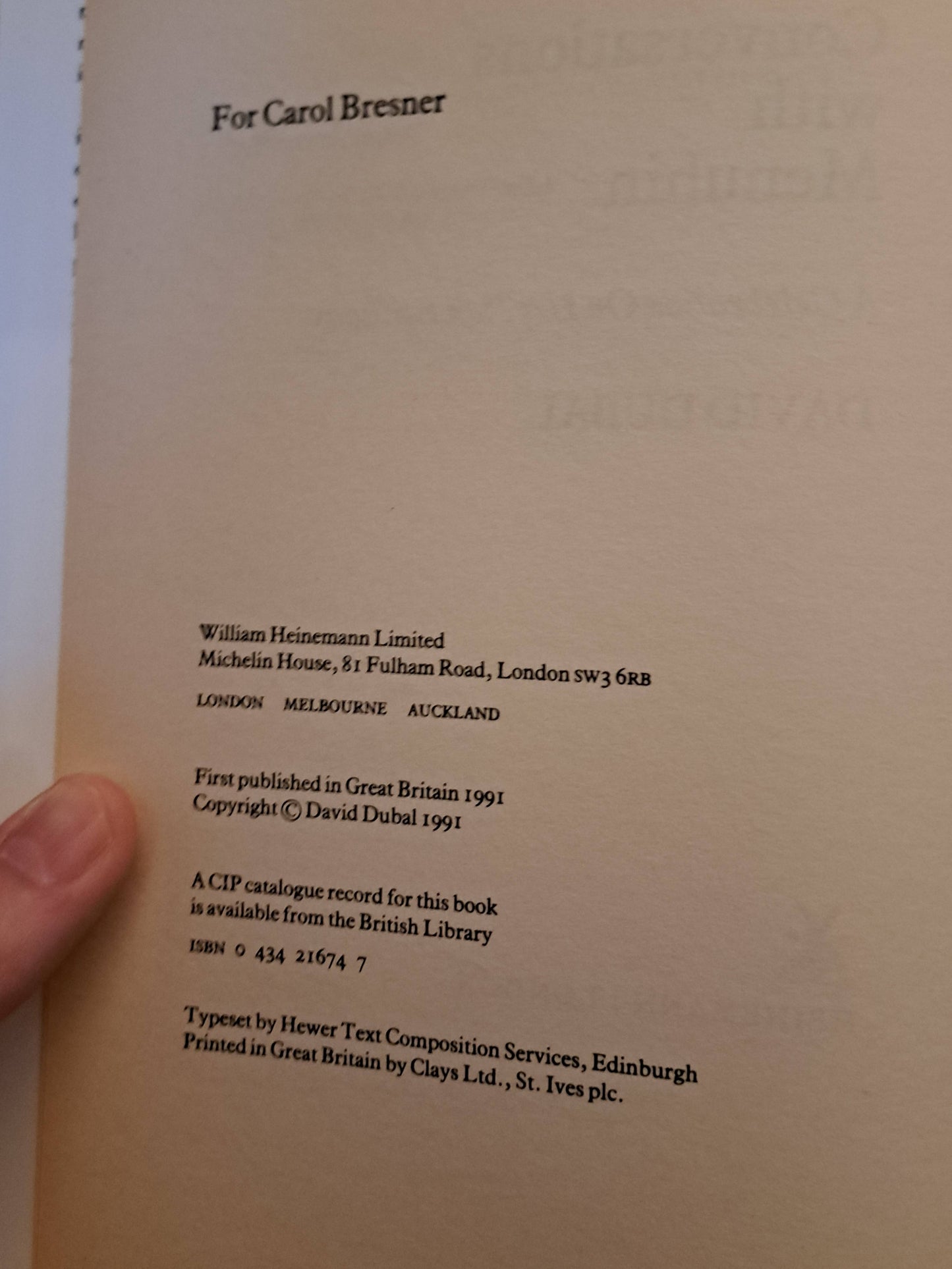 Conversations with Menuhin by David Dubal